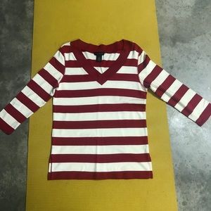 Rafaella red and white striped sweater